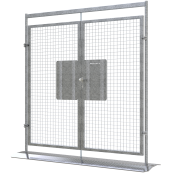 Double-leaf mobile fence door | with knob outside and handle inside with panic function type E